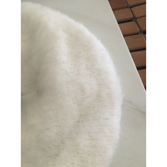 Vintage Beret White Felt With Pom Pom hat Ooh La La! - Picture 4 of 12
